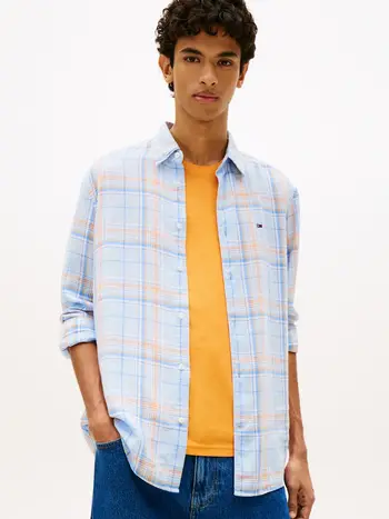 TJM RLX LINEN BLEND CHECK SHIRT