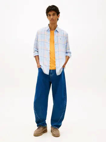TJM RLX LINEN BLEND CHECK SHIRT