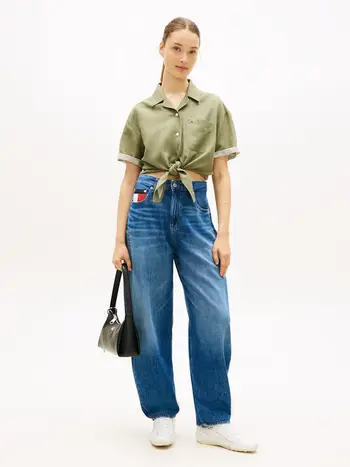 TJW TIE FRONT LINEN SHIRT