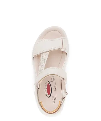 Trekkingsandalen Materialmix Leder beige